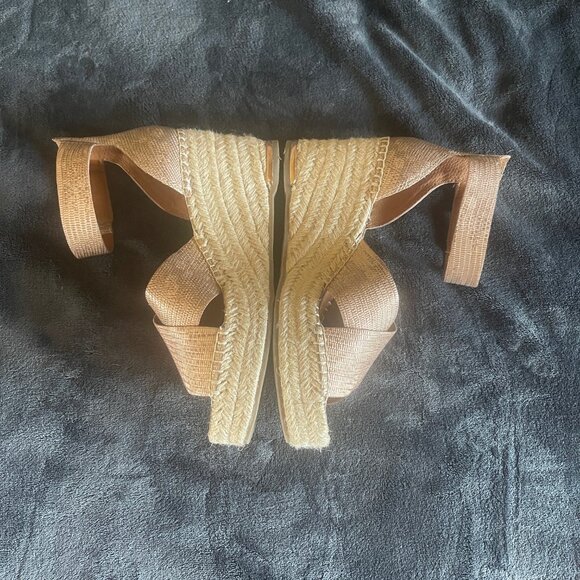 Gently Worn Franco Sarto Rose Gold Carma Espadrilles size 7.5 - Picture 4 of 4